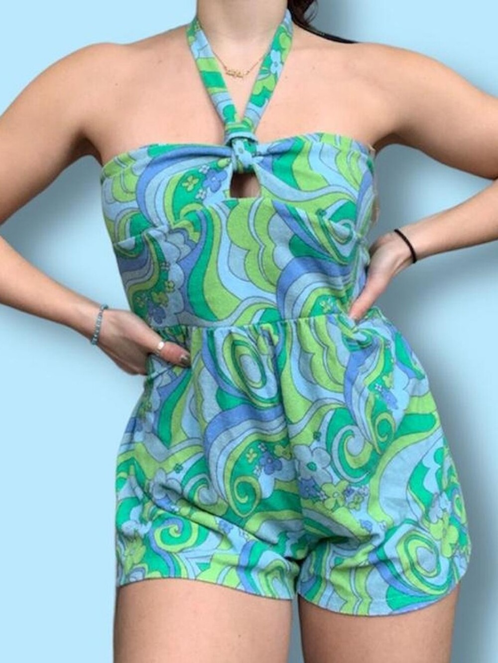 Wild Fable Terrycloth 70s Paisley Print Romper Size Large